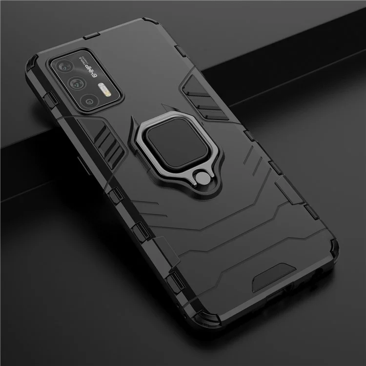 Cool Guard PC + TPU Combo Hybrid Handyhülle mit Ständer für Realme GT 5G - Schwarz
