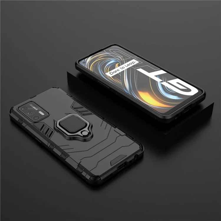 Cool Guard PC + TPU Combo Hybrid Handyhülle mit Ständer für Realme GT 5G - Schwarz