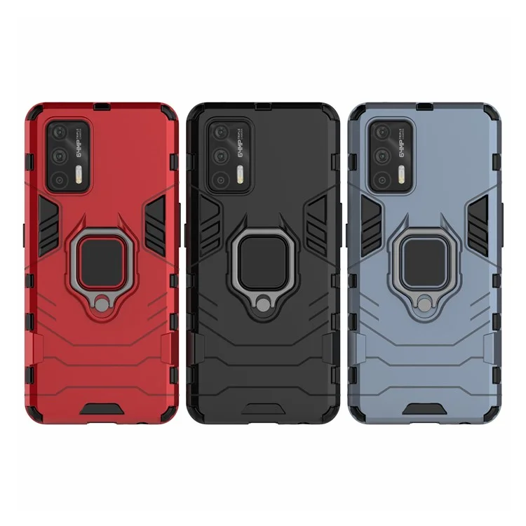 Cool Guard PC + TPU Combo Hybrid Phone Cover Case with Kickstand for Realme GT 5G - Blue