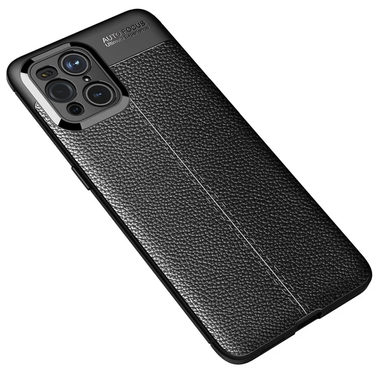 Custodia morbida in TPU con texture di lichi per Oppo Find X3 / X3 Pro - Nero