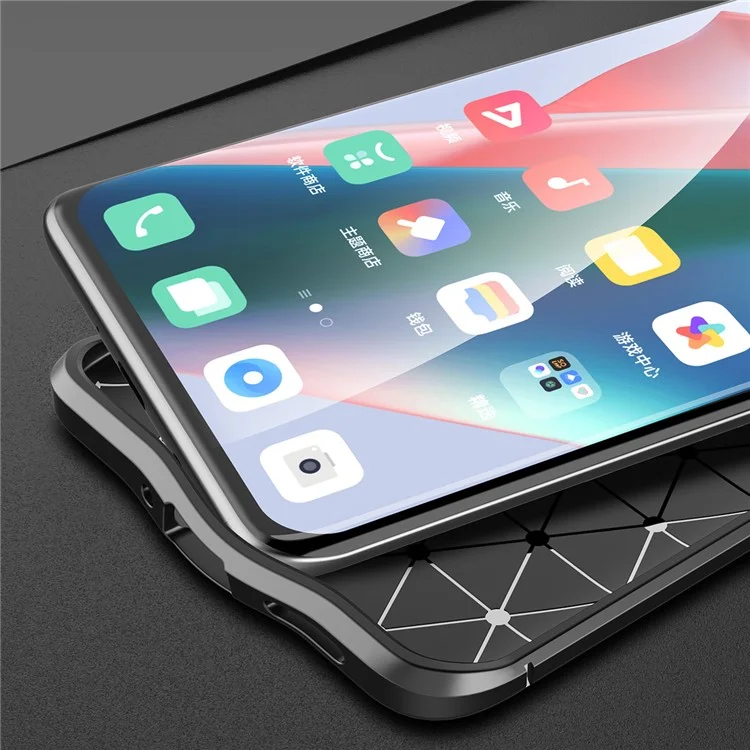 Custodia morbida in TPU con texture di lichi per Oppo Find X3 / X3 Pro - Nero
