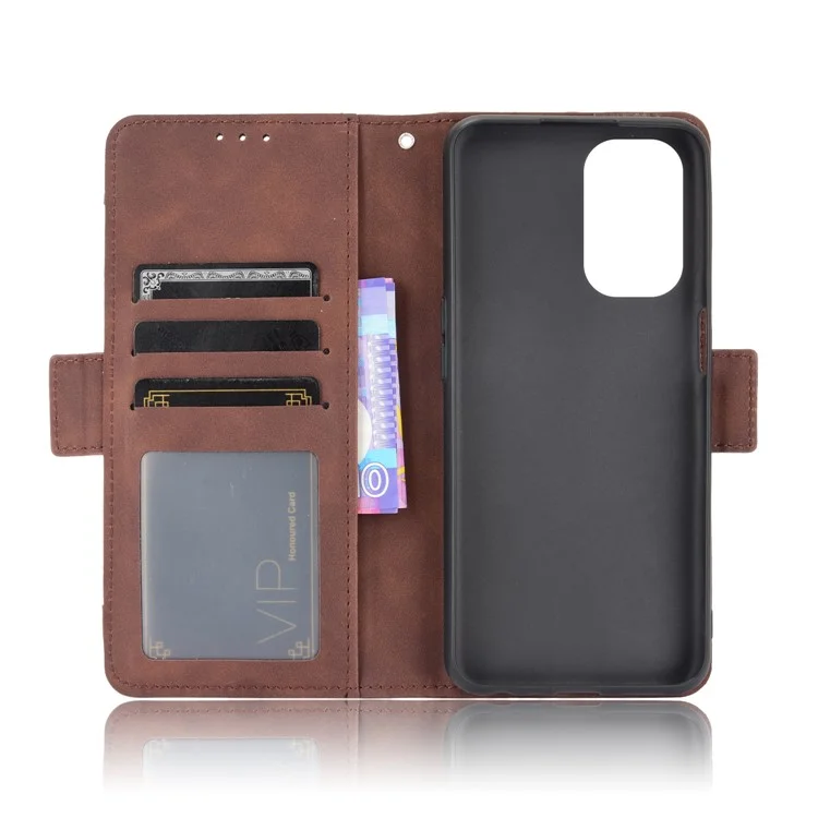 Custodia protettiva in pelle per Oppo A93 5G / A74 5G / A54 5G con più slot per schede - Marrone