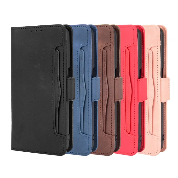 Custodia protettiva in pelle per Oppo A93 5G / A74 5G / A54 5G con più slot per schede - Marrone