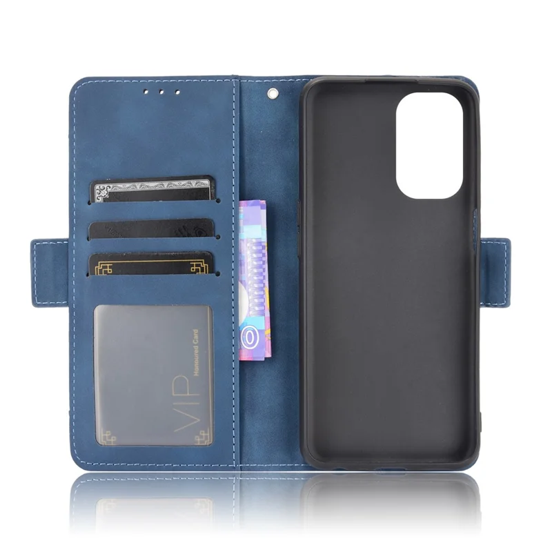 Custodia protettiva in pelle per portafoglio Leather Wallet per Oppo A93 5G / A74 5G / A54 5G - Blu