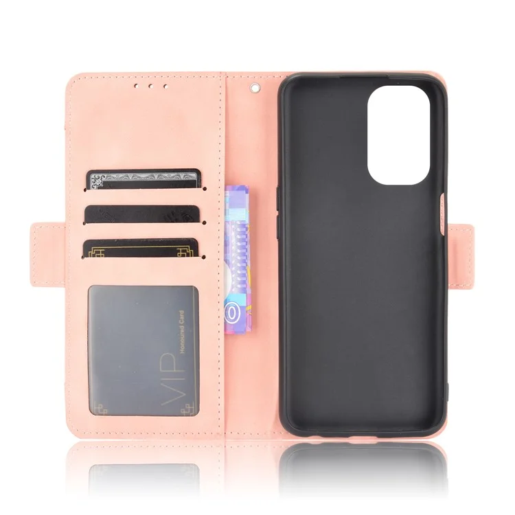 Custodia Protettiva in Pelle per Portafoglio con Più Slot per Schede per Oppo A93 5G / A74 5G / A54 5G - Rosa