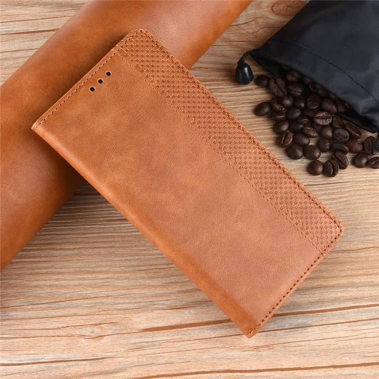 Magnetic Vintage Style Phone Case Wallet Stand Leather Cover for Oppo Find X3 / X3 Pro - Brown