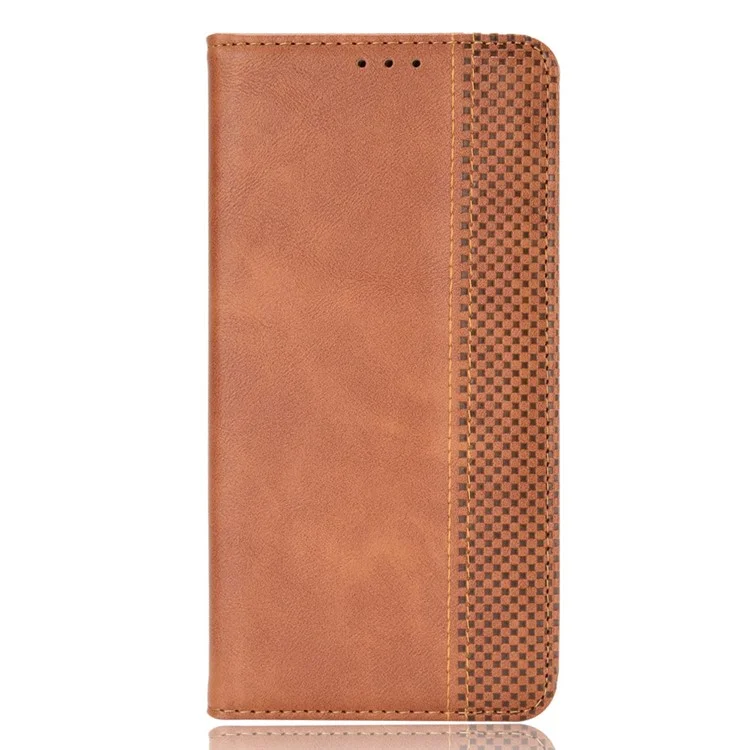 Magnetic Vintage Style Phone Case Wallet Stand Leather Cover for Oppo Find X3 / X3 Pro - Brown