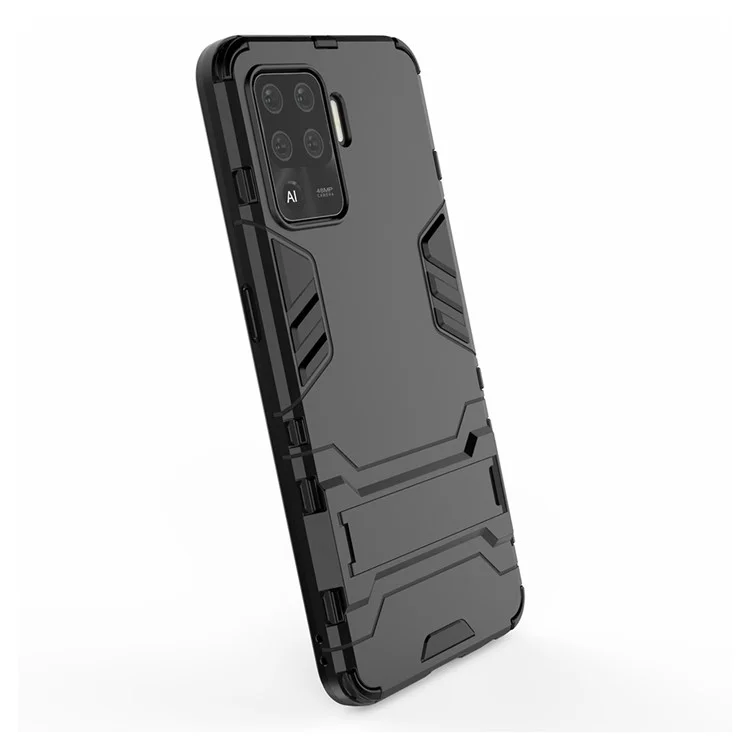 2 em 1 Kickstand PC + TPU Combo Phone Shell Para Oppo A94 - Preto