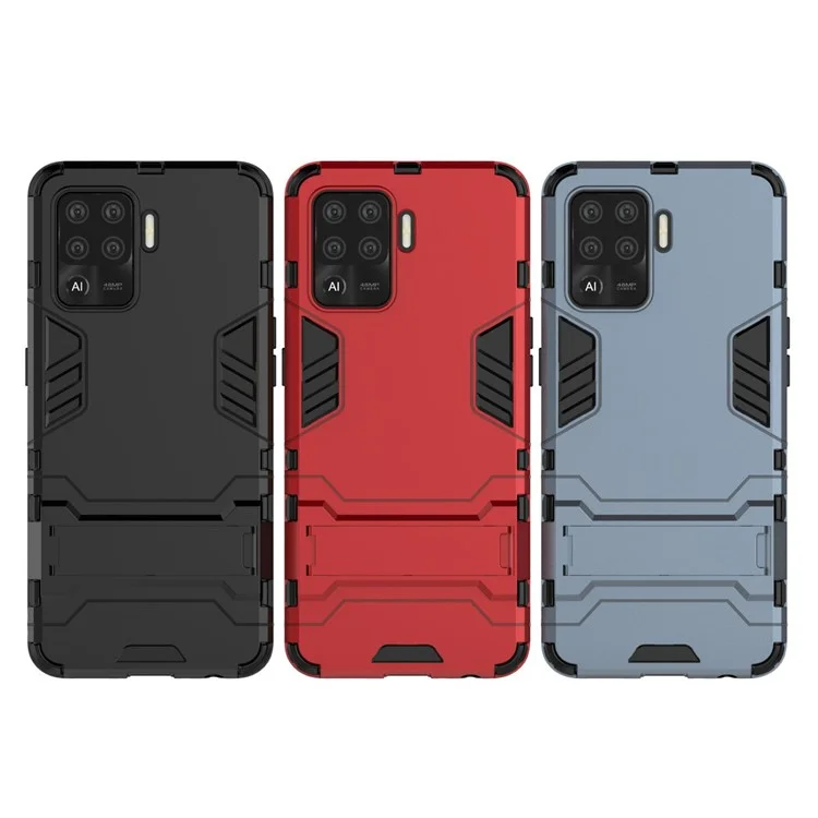 2 in 1 Kickstand PC + TPU -combo -telefon Shell Für Oppo A94 - Schwarz