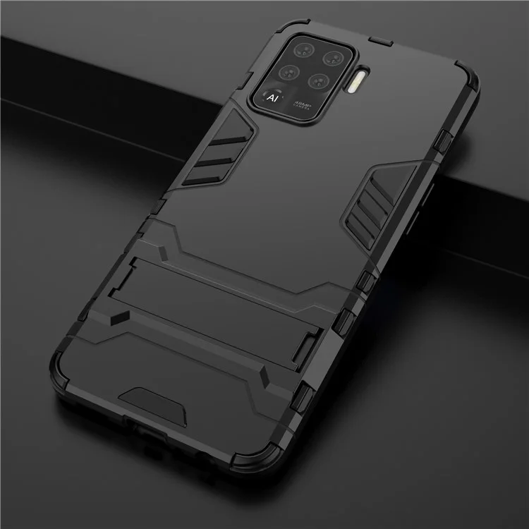 2 in 1 Kickstand PC + TPU -combo -telefon Shell Für Oppo A94 - Schwarz