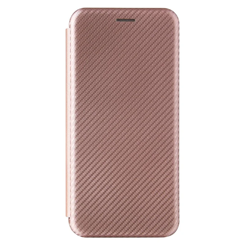 Auto-absorbed Carbon Fiber Texture Stand Cover for Realme GT 5G Leather Case - Rose Gold