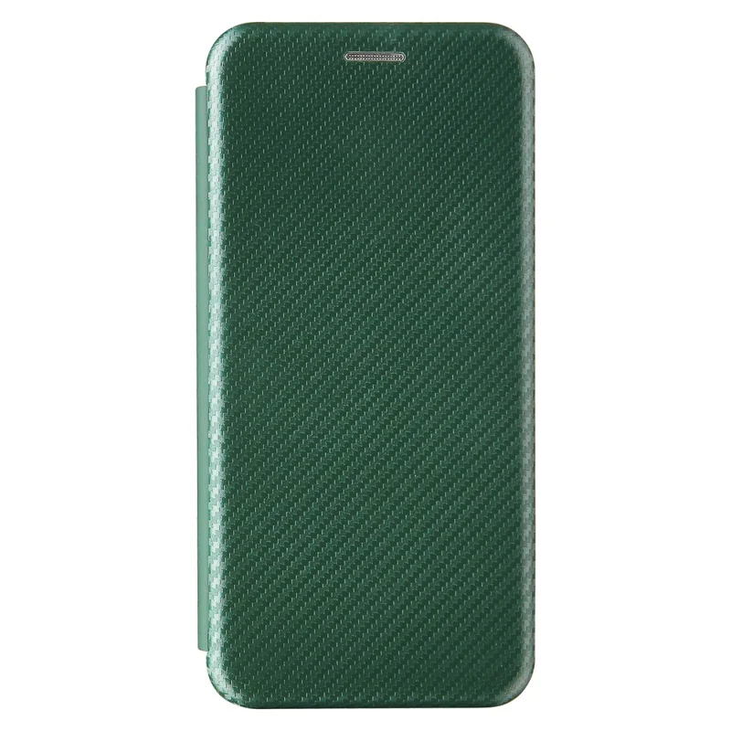 Auto-absorbed Carbon Fiber Texture Stand Cover for Realme GT 5G Leather Case - Green