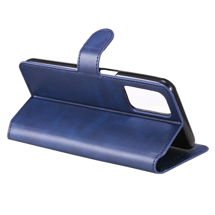Caixa de Telefone de Couro Flip -stand Flip Para Oppo A54 4g/a55 5g/realme V11 5g - Azul