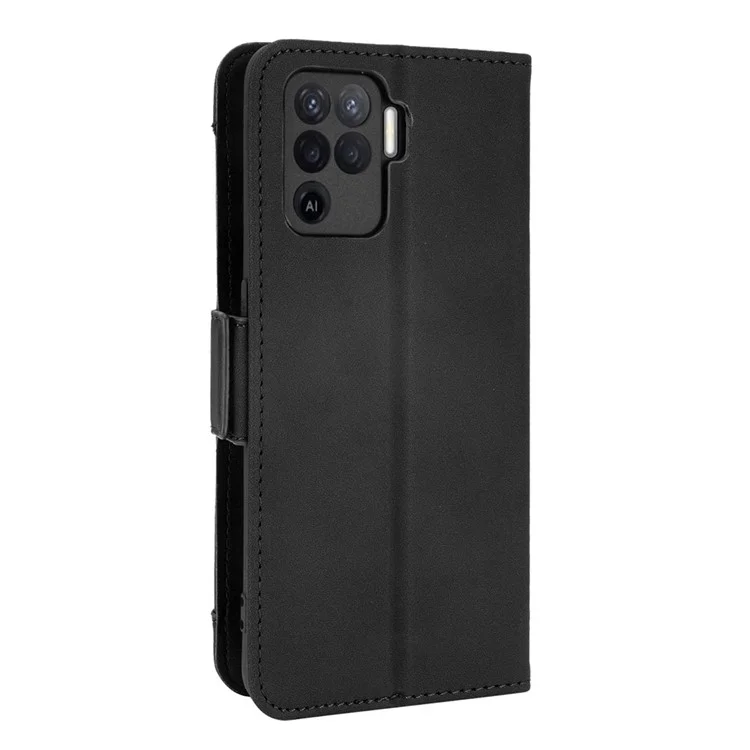 Múltiples Tragamonedas De La Tarjeta Diseñe La Funda Telefónica Del Soporte De La Cartera Para OPPO A94 4G / F19 Pro 4G / RENO5 F / RENO5 LITE - Negro