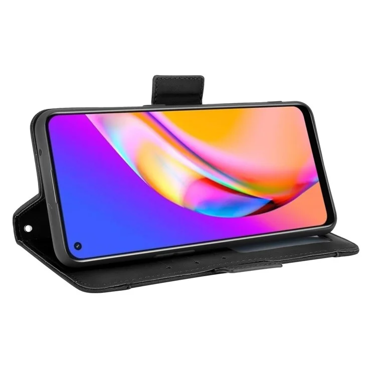 Múltiples Tragamonedas De La Tarjeta Diseñe La Funda Telefónica Del Soporte De La Cartera Para OPPO A94 4G / F19 Pro 4G / RENO5 F / RENO5 LITE - Negro