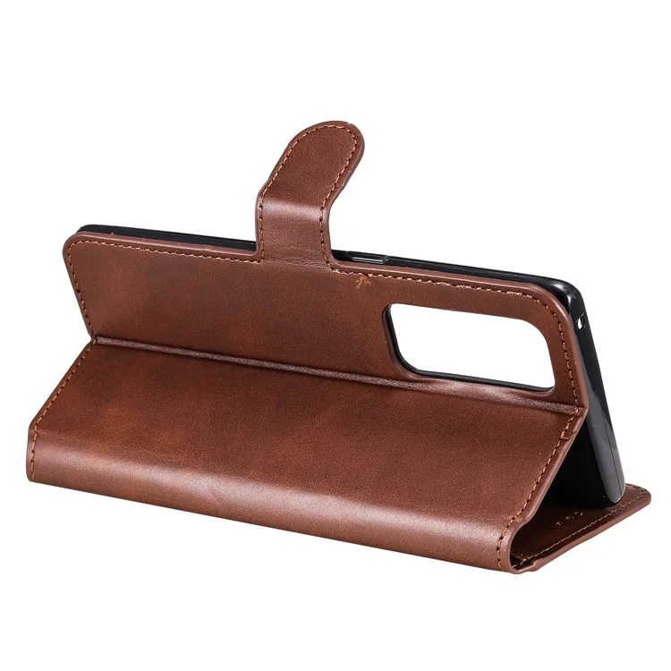 Case de Teléfono de Cuero Flip de Billetera Para Oppo Reno5 Pro+ 5G / Encontrar X3 Neo - Marrón