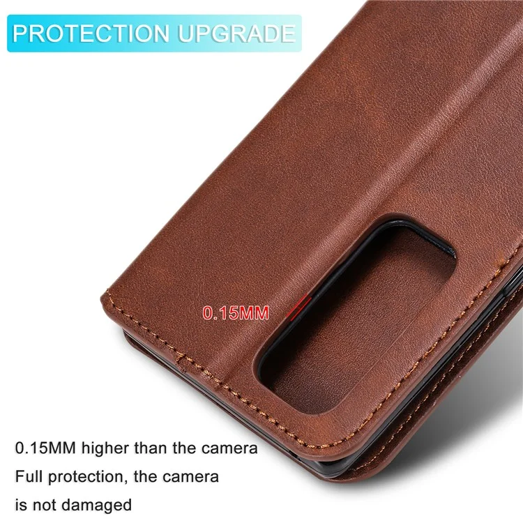 Case de Teléfono de Cuero Flip de Billetera Para Oppo Reno5 Pro+ 5G / Encontrar X3 Neo - Marrón