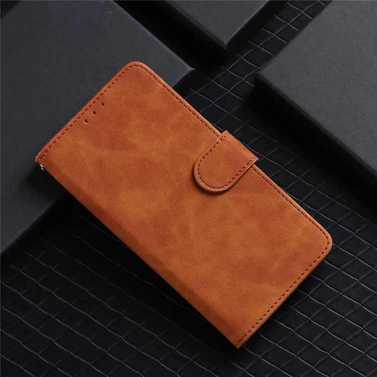 Coperchio Telefonico Del Portafoglio di Cuoio Per la Pelle Per la Pelle Con Supporto di Supporto Per Oppo Trova X3 Pro / Trova X3 - Marrone