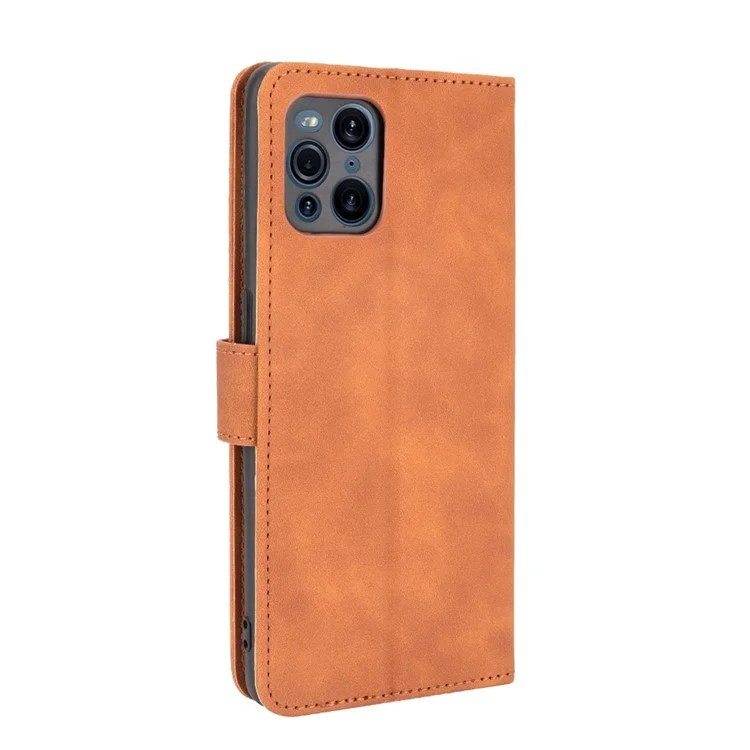 Coperchio Telefonico Del Portafoglio di Cuoio Per la Pelle Per la Pelle Con Supporto di Supporto Per Oppo Trova X3 Pro / Trova X3 - Marrone