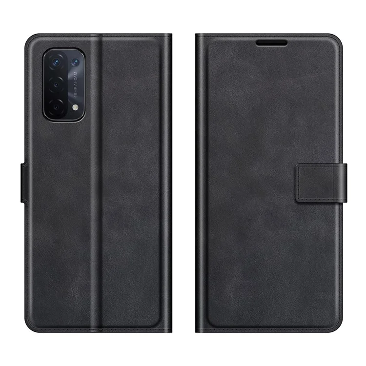 Conception du Portefeuille Carie de Support en Cuir de Boucle Magnétique Pour Oppo A54 5G / A93 5G / A74 5G / Oneplus Nord N200 5G Couverture de Téléphone - le Noir