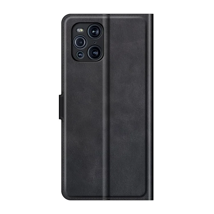 Custodia protettiva in pelle con chiusura magnetica e supporto per Oppo Find X3/Find X3 Pro - Nero