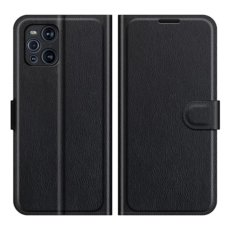 Custodia in Pelle Magnetica Della Pelle di Litchi Per Oppo Trova X3 Pro / Oppo Trova X3 - Nero
