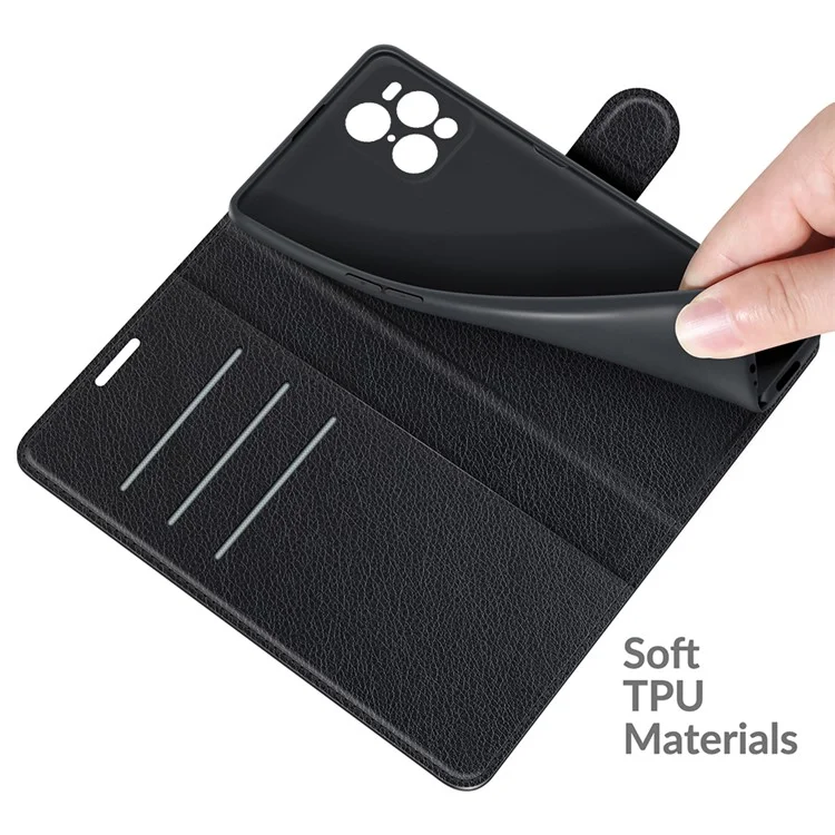 Custodia in Pelle Magnetica Della Pelle di Litchi Per Oppo Trova X3 Pro / Oppo Trova X3 - Nero