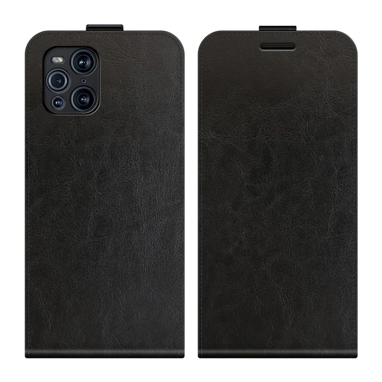 Custodia Protettiva In Pelle Flip Cuoio Cuoio Per Cavalli Crazy Per OPPO Trova X3 Pro / Trova X - Nero