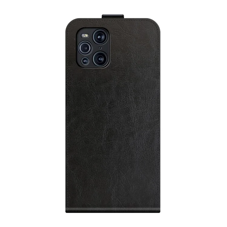 Custodia Protettiva In Pelle Flip Cuoio Cuoio Per Cavalli Crazy Per OPPO Trova X3 Pro / Trova X - Nero