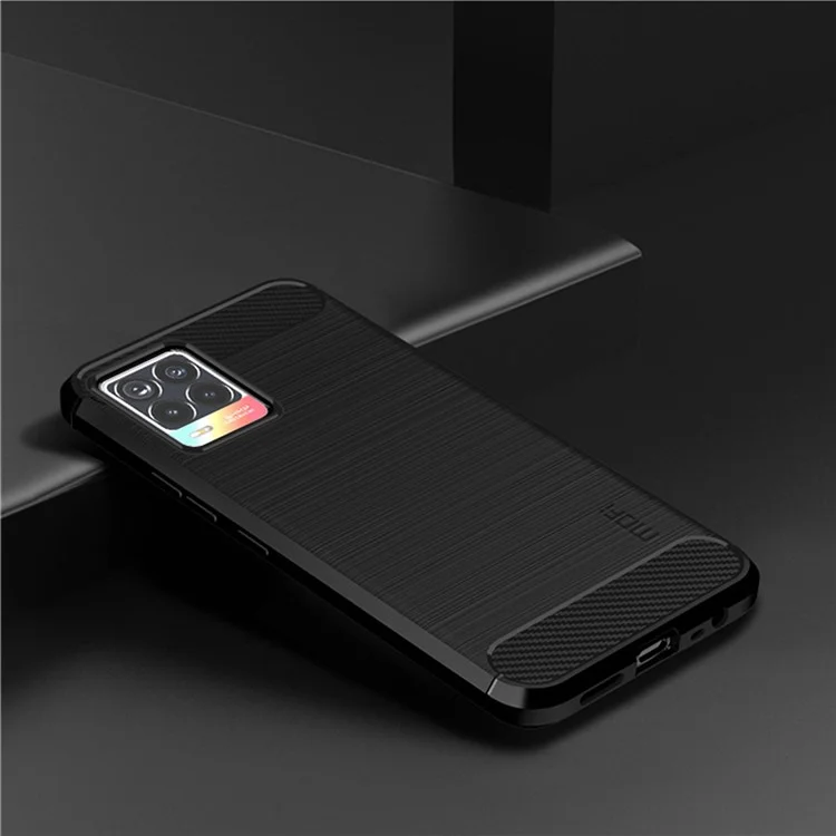 MOFI Funda de Fibra de Carbono Cepillada TPU para Realme 8 Pro / Realme 8 - Negro