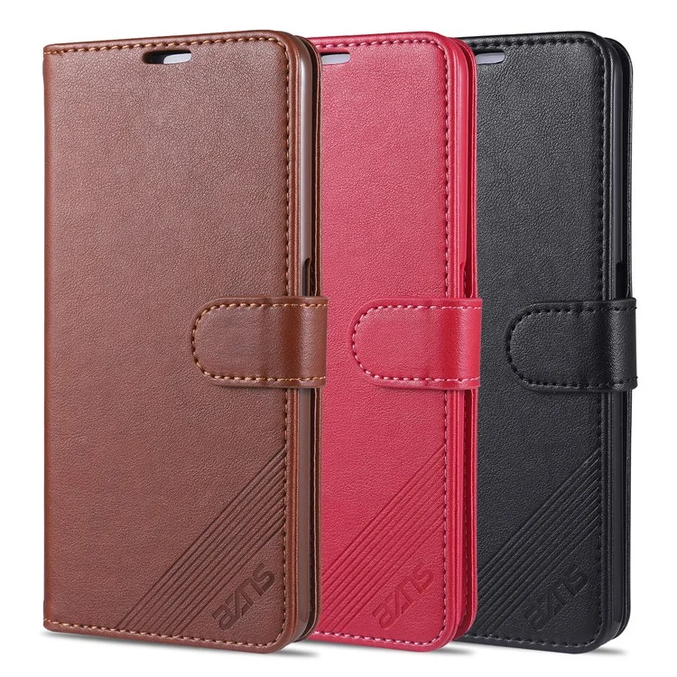 AZNS PU Leather Wallet Stand Mobile Phone Cover for Oppo A93 5G/A74 5G - Brown