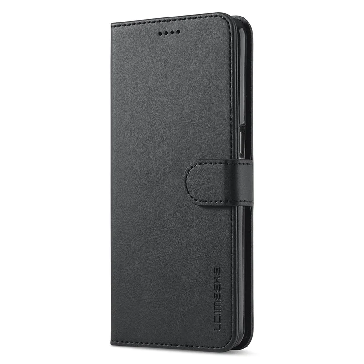 Lc. Imeeke Pour Oppo A74 5G / A93 5G / A54 5G Portefeuille Pratique Conception de Téléphone Mobile en Cuir - le Noir