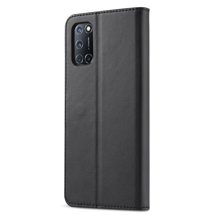 LC.IMEEKE per Oppo A74 5G/A93 5G/A54 5G Custodia per telefono cellulare in pelle con design portafoglio e supporto pratico - Nero