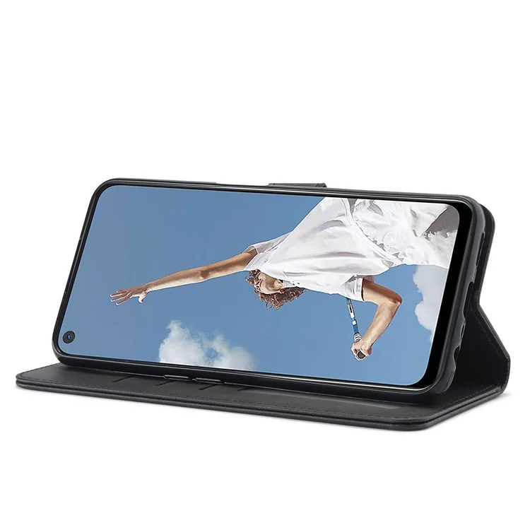 LC.IMEEKE per Oppo A74 5G/A93 5G/A54 5G Custodia per telefono cellulare in pelle con design portafoglio e supporto pratico - Nero