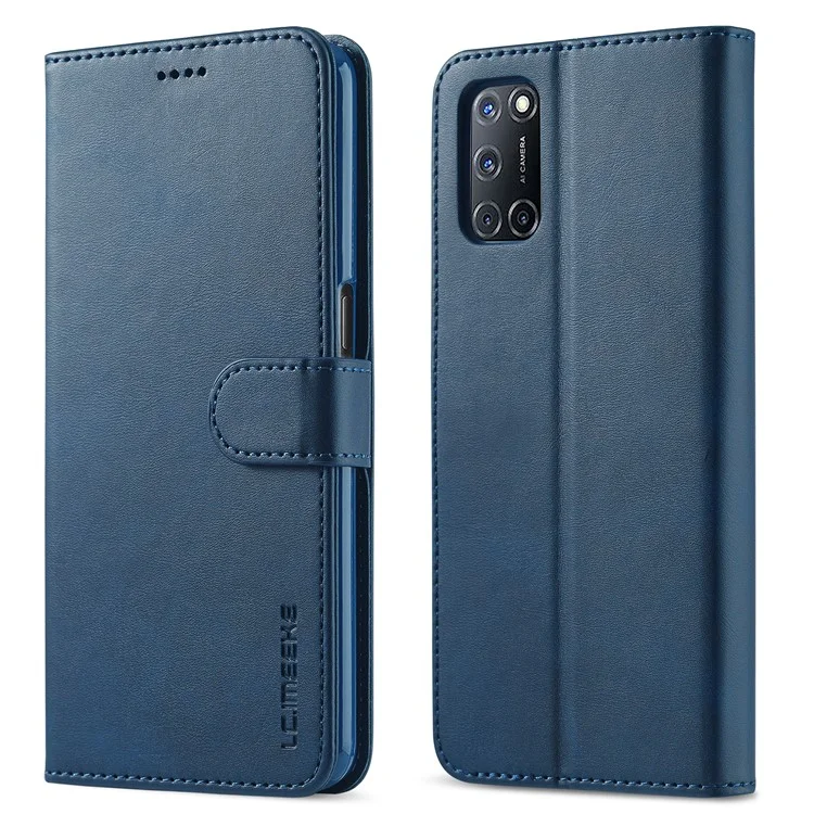 LC.IMEEKE for Oppo A74 5G/A93 5G/A54 5G Practical Wallet Stand Design Leather Mobile Phone Case - Blue