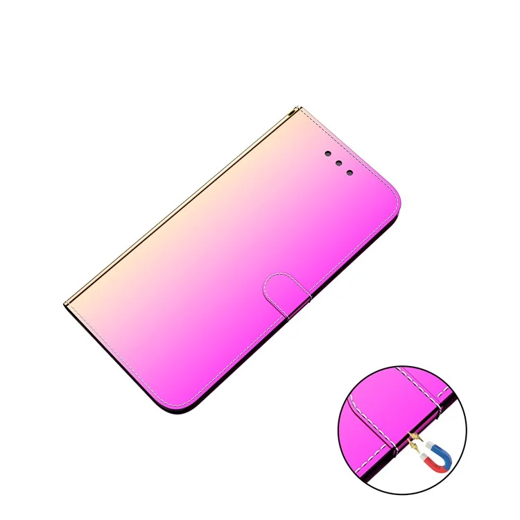 Зеркальный Кошелек на Поверхности Стоя на Кожа / Oppo A54 4G / Realme V11 5g - Роза