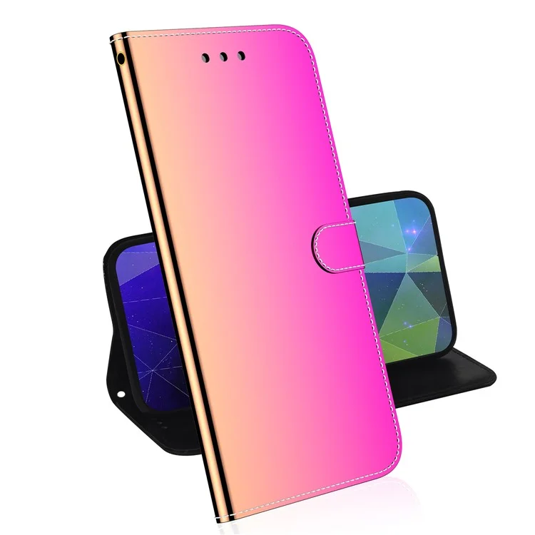 Зеркальный Кошелек на Поверхности Стоя на Кожа / Oppo A54 4G / Realme V11 5g - Роза