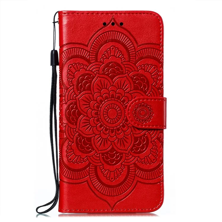 Impressum Mandala Flower Ständer Ledertasche Für Oppo Find X3 Neo / Oppo Reno5 Pro + 5g - Rot