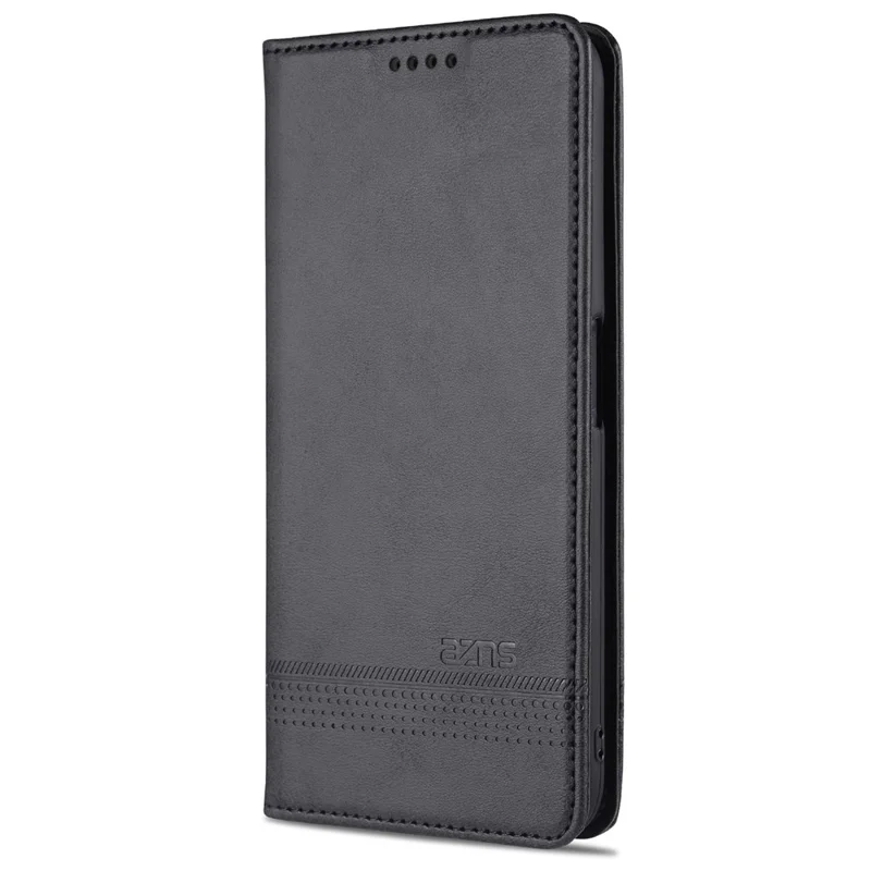 AZNS Auto-absorbed Leather Wallet Phone Case for Oppo A54 4G - Black