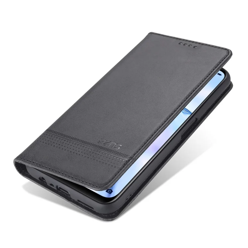 AZNS Auto-absorbed Leather Wallet Phone Case for Oppo A54 4G - Black