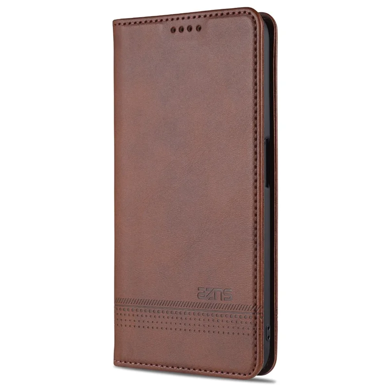 AZNS Auto-absorbed Leather Wallet Phone Case for Oppo A54 4G - Coffee