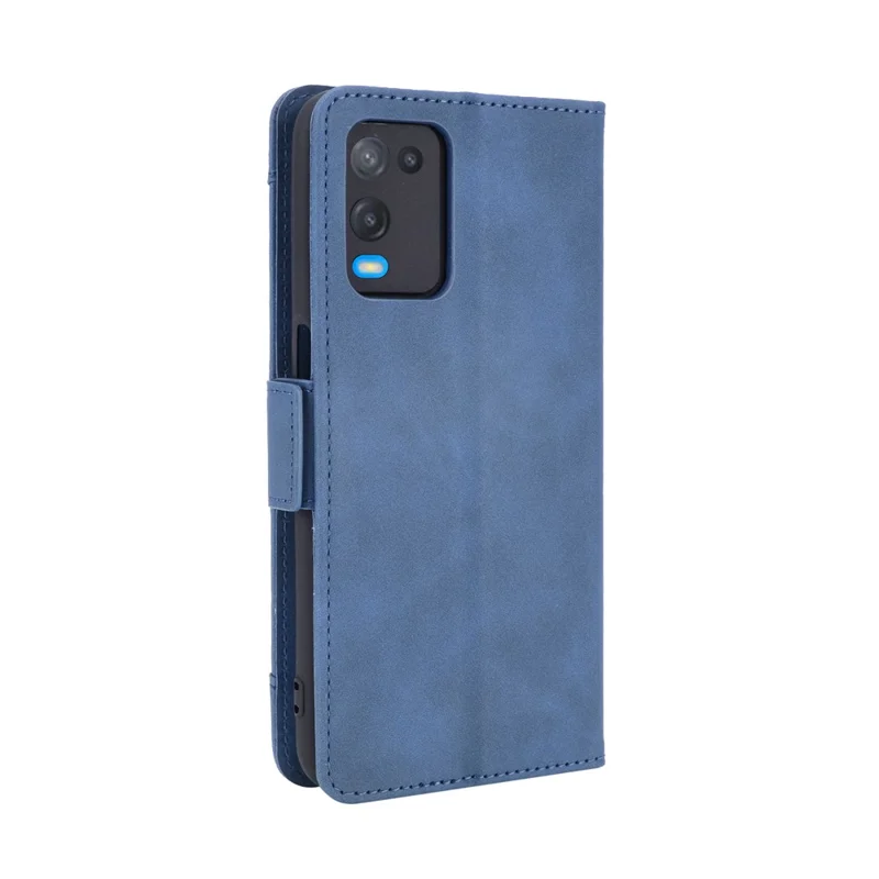 Portefeuille Design Multiples Fentes pour Cartes Support en Cuir Étui Téléphone pour Oppo A54 4G - Bleu