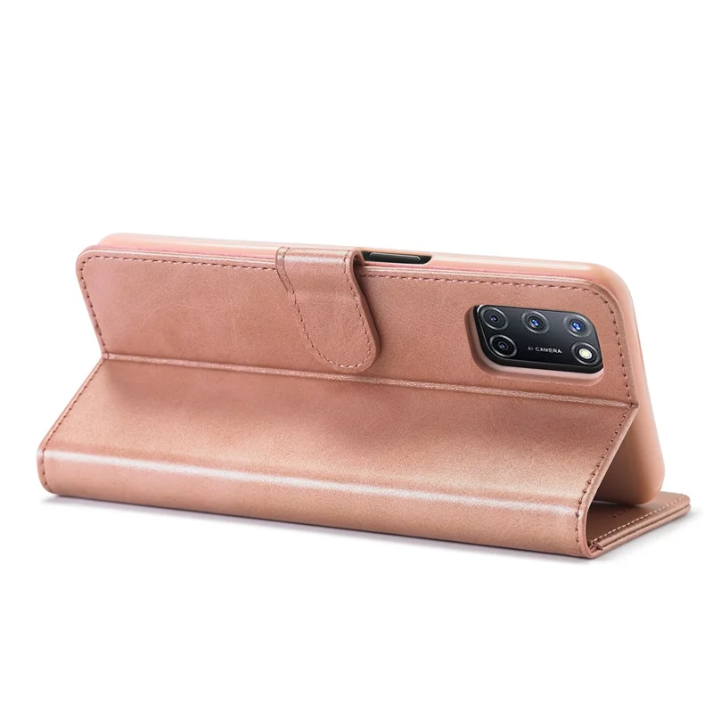 LC.IMEEKE Wallet Stand Leather Phone Casing Shell for Oppo A55 5G/A54 4G - Rose Gold