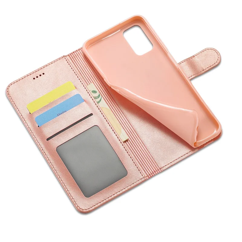 LC.IMEEKE Wallet Stand Leather Phone Casing Shell for Oppo A55 5G/A54 4G - Rose Gold