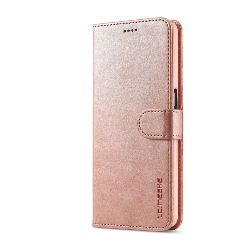 LC.IMEEKE Wallet Stand Leather Phone Casing Shell for Oppo A55 5G/A54 4G - Rose Gold
