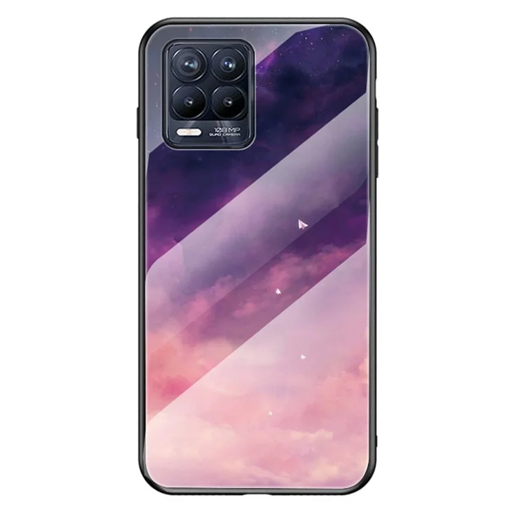 Sky Pattern Tempered Glass Protector Case for Realme 8/8 Pro - Purple Sky