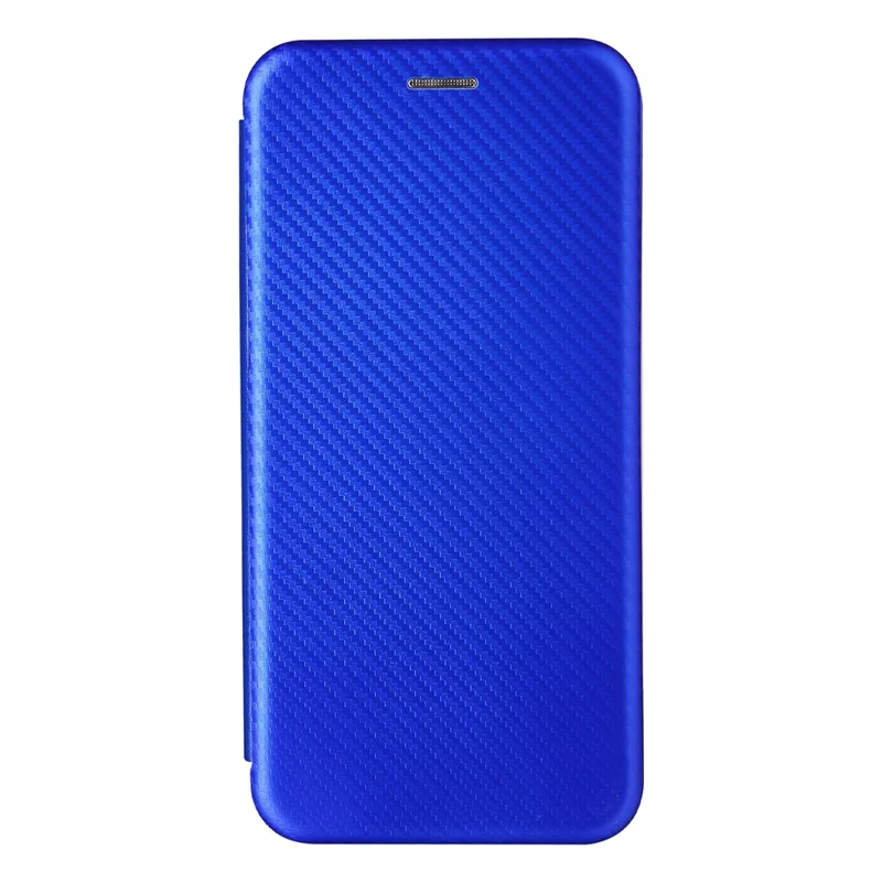Carbon Fiber Texture Auto-absorbed Leather Mobile Phone Case for vivo Y72 5G/iQOO Z3 5G - Blue