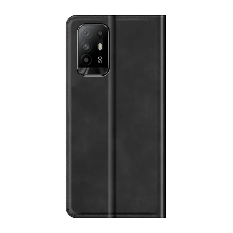 Custodia protettiva in pelle soft-touch con supporto a portafoglio per Oppo A94 5G - Nero
