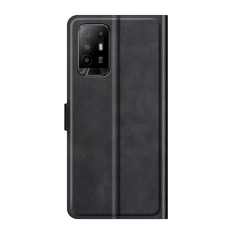 Magnetic Clasp Shockproof Phone Case Wallet Stand Flip Leather Cover for Oppo A94 5G - Black