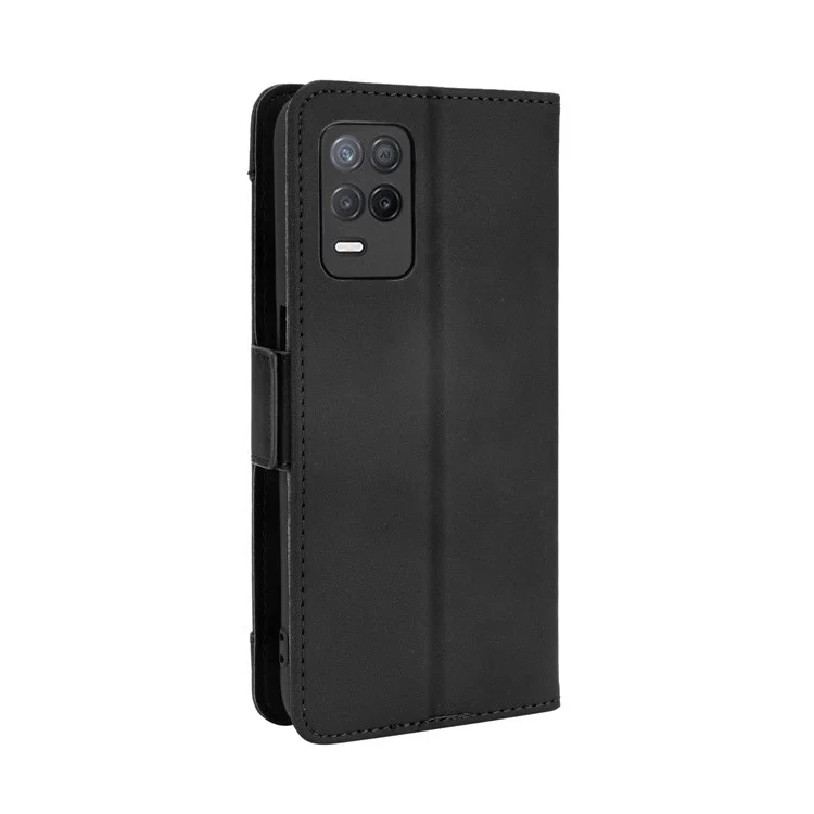 Múltiples Ranuras Para Tarjetas Diseño de la Billetera de la Billetera de Cuero Case Para Realme 8 5G/V13 5g/narzo 30 5G - Negro